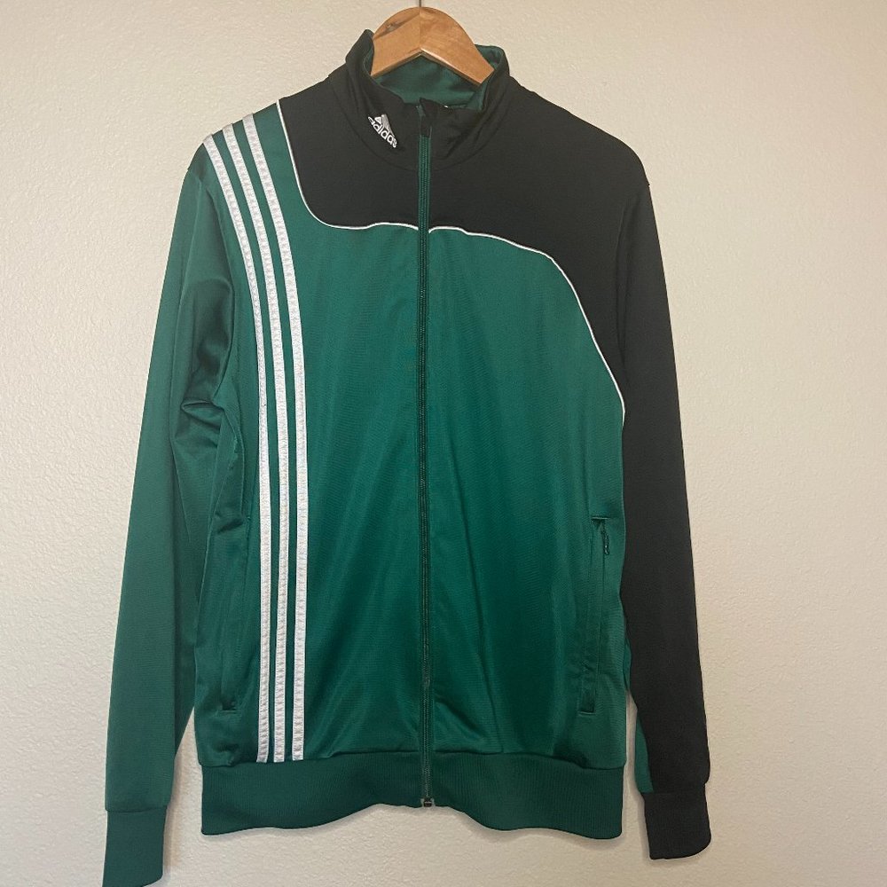 Adidas Men's Green 3 Stripe Track Jacket